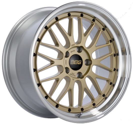 BBS LM 19x10 5x120 ET37 Gold Center / Diamond Cut Lip Wheel -82mm PFS/Clip Required