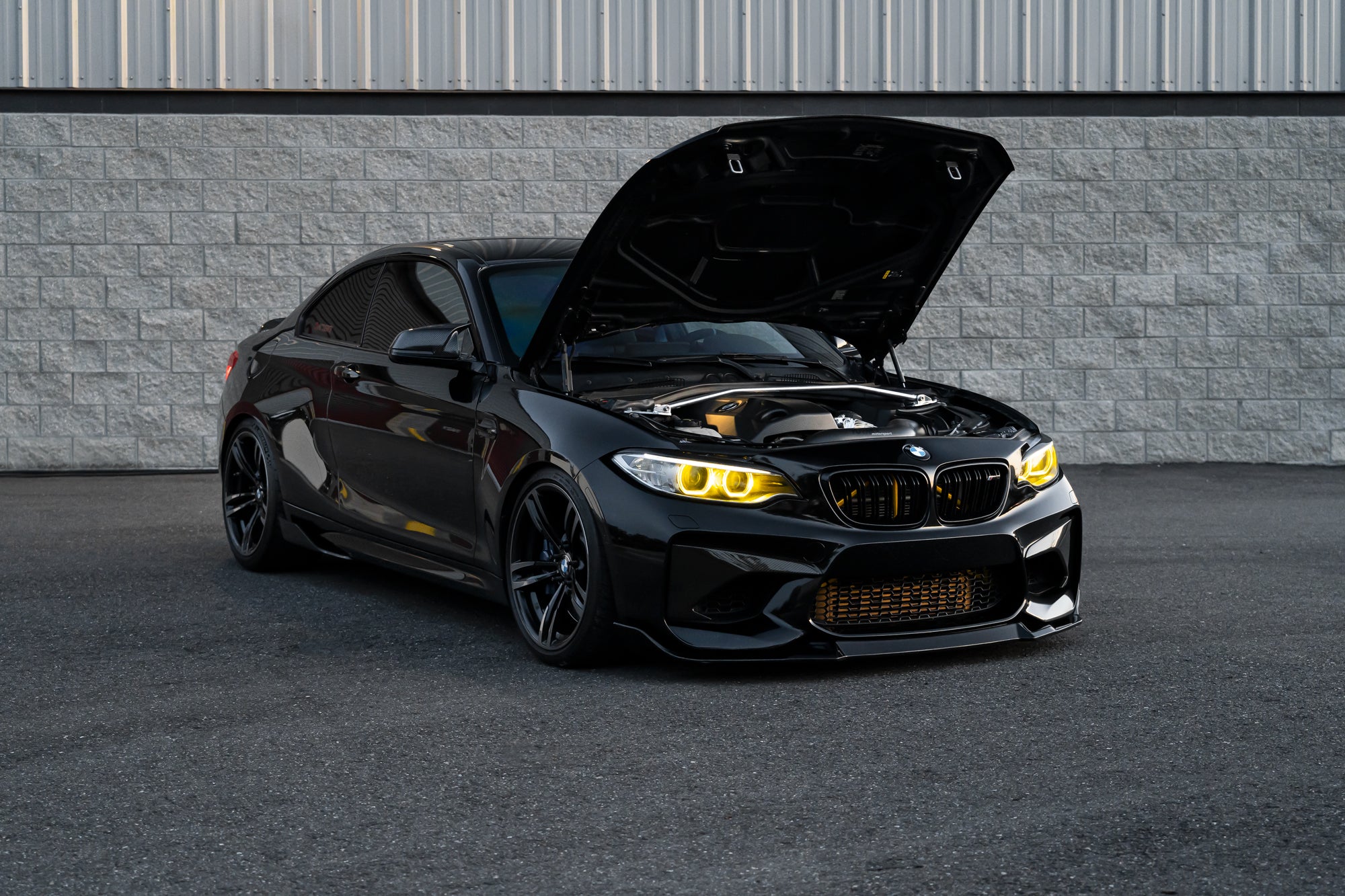 BMW F87 M2 Modified Engine with Front Yellow DRL.