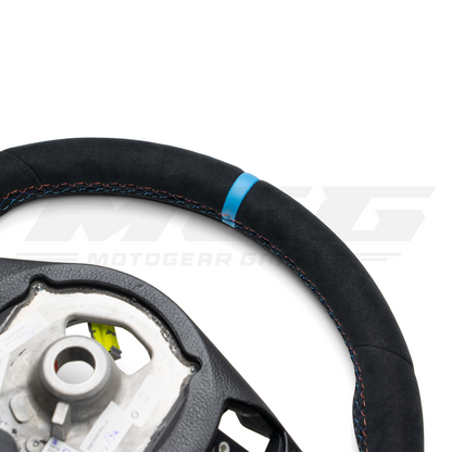 32302212773 - BMW E9X M Performance steering wheel with blue stripe for E90, E92, and E93 M3.