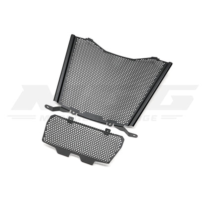 MGG black aluminum radiator and oil cooler guard kit for the BMW S1000RR & M1000RR.