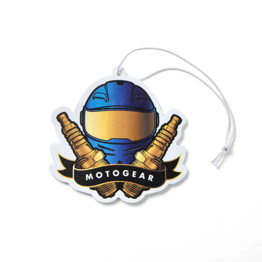MotoGear Garage branded logo air freshener.