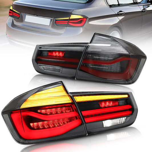 Vland LED Tail Lights With Sequential Amber Turn Signal for 12-19 BMW 3 Series (F30 & F80)
