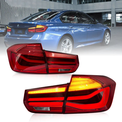 Vland LED Tail Lights With Sequential Amber Turn Signal for 12-19 BMW 3 Series (F30 & F80)