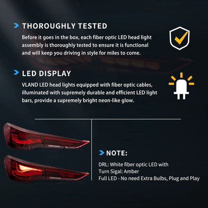 Vland OLED Tail Lights With Dynamic Welcome Lighting for 20-22 BMW 4 Series G22 / G23 / G82 / G83