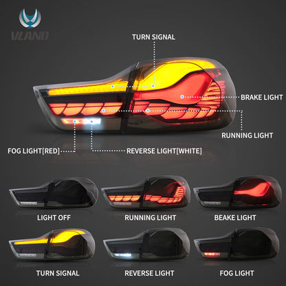 Vland OLED Tail Lights With Dynamic Welcome Lighting for 14-20 BMW 4 Series / F82 M4