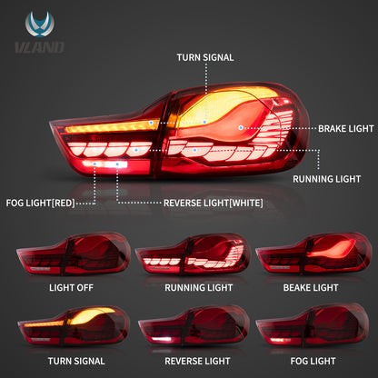 Vland OLED Tail Lights With Dynamic Welcome Lighting for 14-20 BMW 4 Series / F82 M4