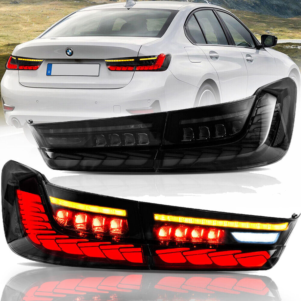 Vland OLED Tail Lights Sequential Turn Signal With Dynamic Welcome Lighting for 18-22 BMW 3 Series G20 / G28 / G80