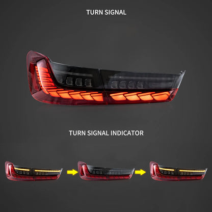 Vland OLED Tail Lights Sequential Turn Signal With Dynamic Welcome Lighting for 18-22 BMW 3 Series G20 / G28 / G80