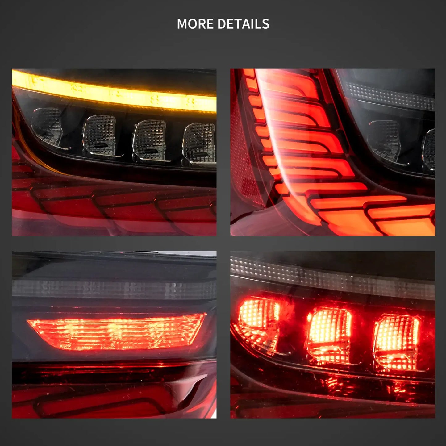 Vland OLED Tail Lights Sequential Turn Signal With Dynamic Welcome Lighting for 18-22 BMW 3 Series G20 / G28 / G80